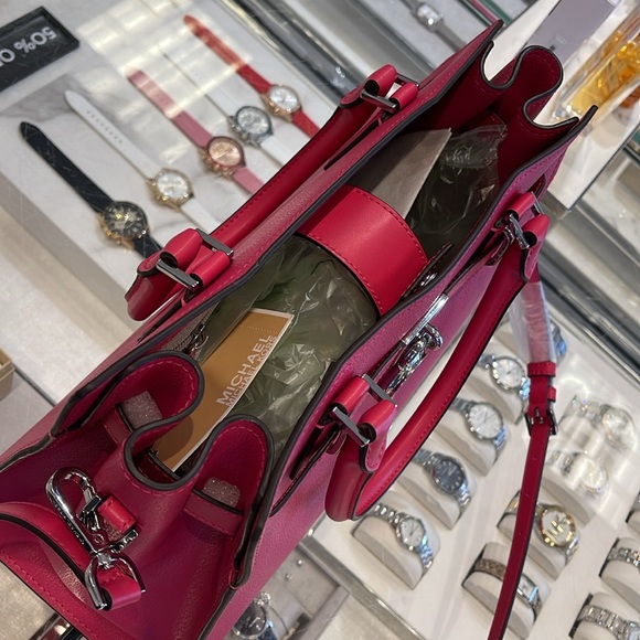 MICHAEL KORS HAMILTON MEDIUM SATCHEL 
 COLOR: Electric Pink 
NWT - Picture 7 of 16